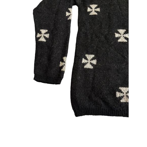 Other UK Iron Cross Black Knit Sweater Wool Mohair Mens Small / Medium - Picture 14 of 16